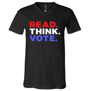 Read Think Vote 2024 Presidential Election Voting President V-Neck T-Shirt