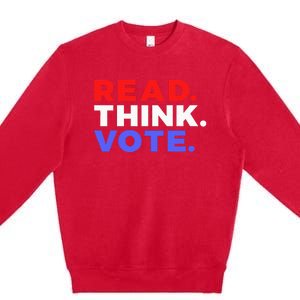 Read Think Vote 2024 Presidential Election Voting President Premium Crewneck Sweatshirt