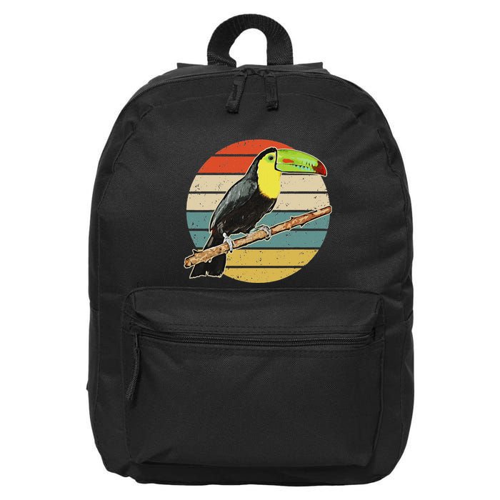 Retro Toucan Vintage Distressed Style Toucan 16 in Basic Backpack