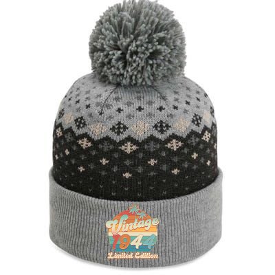 Retro Tropical Vintage 1944 Limited Edition 80th Birthday The Baniff Cuffed Pom Beanie