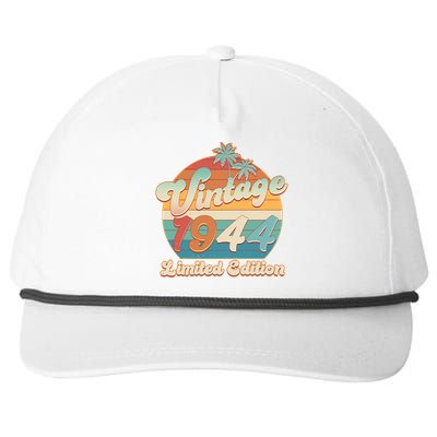 Retro Tropical Vintage 1944 Limited Edition 80th Birthday Snapback Five-Panel Rope Hat