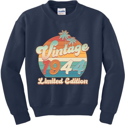 Retro Tropical Vintage 1944 Limited Edition 80th Birthday Kids Sweatshirt