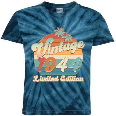 Retro Tropical Vintage 1944 Limited Edition 80th Birthday Kids Tie-Dye T-Shirt