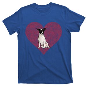 Rat Terrier Valentines Day Dog Love Fingerprint Gift T-Shirt