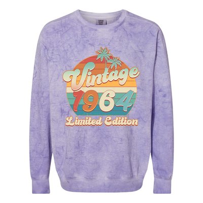 Retro Tropical Vintage 1964 Limited Edition 60th Birthday Colorblast Crewneck Sweatshirt