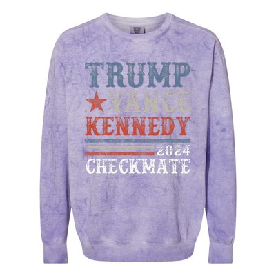 Retro Trump Vance Kennedy Checkmate President 2024 Colorblast Crewneck Sweatshirt