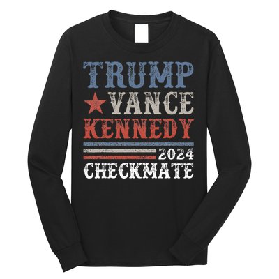 Retro Trump Vance Kennedy Checkmate President 2024 Long Sleeve Shirt