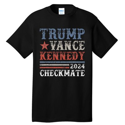 Retro Trump Vance Kennedy Checkmate President 2024 Tall T-Shirt