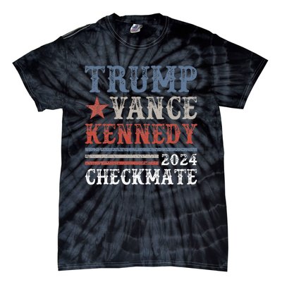 Retro Trump Vance Kennedy Checkmate President 2024 Tie-Dye T-Shirt