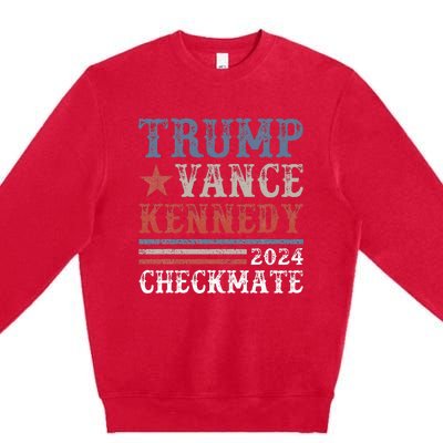 Retro Trump Vance Kennedy Checkmate President 2024 Premium Crewneck Sweatshirt