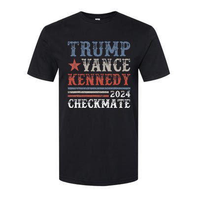 Retro Trump Vance Kennedy Checkmate President 2024 Softstyle CVC T-Shirt