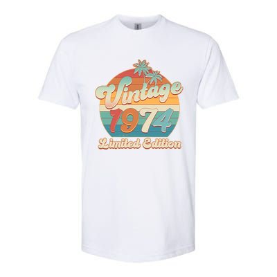 Retro Tropical Vintage 1974 Limited Edition 50th Birthday Softstyle® CVC T-Shirt