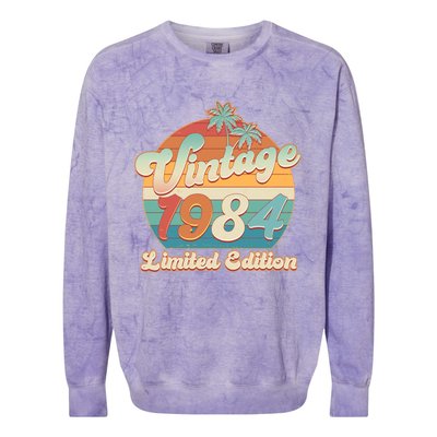 Retro Tropical Vintage 1984 Limited Edition 40th Birthday Colorblast Crewneck Sweatshirt