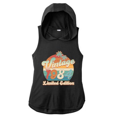 Retro Tropical Vintage 1984 Limited Edition 40th Birthday Ladies PosiCharge Tri-Blend Wicking Draft Hoodie Tank