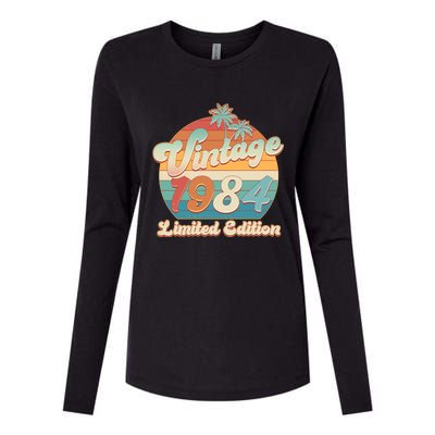 Retro Tropical Vintage 1984 Limited Edition 40th Birthday Womens Cotton Relaxed Long Sleeve T-Shirt