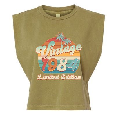 Retro Tropical Vintage 1984 Limited Edition 40th Birthday Garment-Dyed Women's Muscle Tee