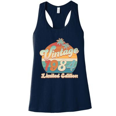 Retro Tropical Vintage 1984 Limited Edition 40th Birthday Women's Racerback Tank