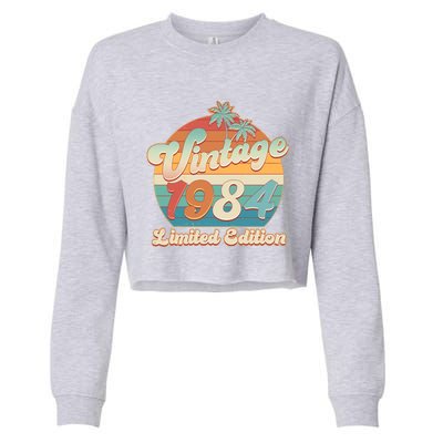 Retro Tropical Vintage 1984 Limited Edition 40th Birthday Cropped Pullover Crew