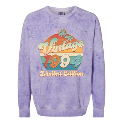 Retro Tropical Vintage 1994 Limited Edition 30th Birthday Colorblast Crewneck Sweatshirt