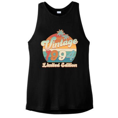 Retro Tropical Vintage 1994 Limited Edition 30th Birthday Ladies PosiCharge Tri-Blend Wicking Tank