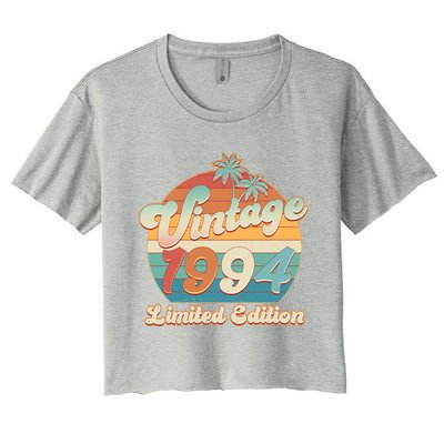 Retro Tropical Vintage 1994 Limited Edition 30th Birthday Women's Crop Top Tee