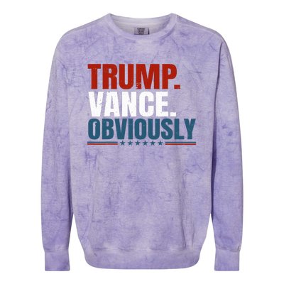 Retro Trump Vance Obviously 2024 Donald Trump 2024 Election Colorblast Crewneck Sweatshirt