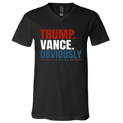 Retro Trump Vance Obviously 2024 Donald Trump 2024 Election V-Neck T-Shirt