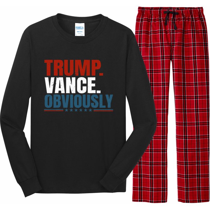 Retro Trump Vance Obviously 2024 Donald Trump 2024 Election Long Sleeve Pajama Set