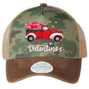 Red Truck With Hearts Happy Valentine's Day Gifts For Women Legacy Tie Dye Trucker Hat