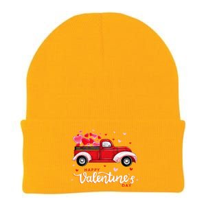 Red Truck With Hearts Happy Valentine's Day Gifts For Women Knit Cap Winter Beanie