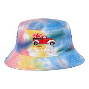 Red Truck With Hearts Happy Valentine's Day Gifts For Women Tie Dye Newport Bucket Hat