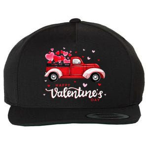 Red Truck With Hearts Happy Valentine's Day Gifts For Women Wool Snapback Cap