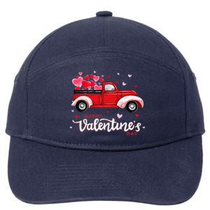 Red Truck With Hearts Happy Valentine's Day Gifts For Women 7-Panel Snapback Hat