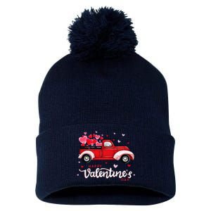 Red Truck With Hearts Happy Valentine's Day Gifts For Women Pom Pom 12in Knit Beanie