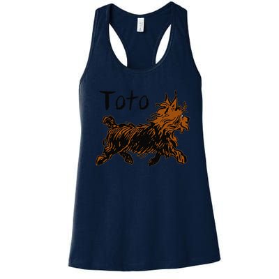 Retro Toto Wizard Of OZ Dog Art DesignFunny Fairytale Women's Racerback Tank