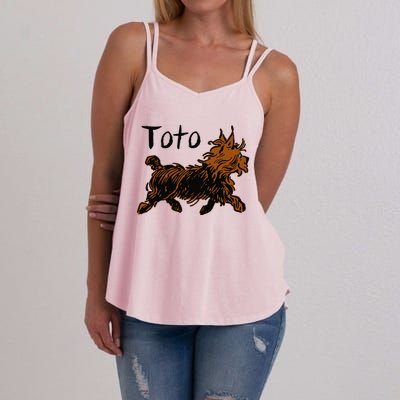 Retro Toto Wizard Of OZ Dog Art DesignFunny Fairytale Women's Strappy Tank