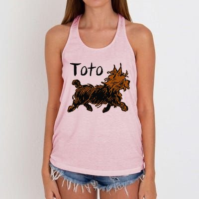 Retro Toto Wizard Of OZ Dog Art DesignFunny Fairytale Women's Knotted Racerback Tank