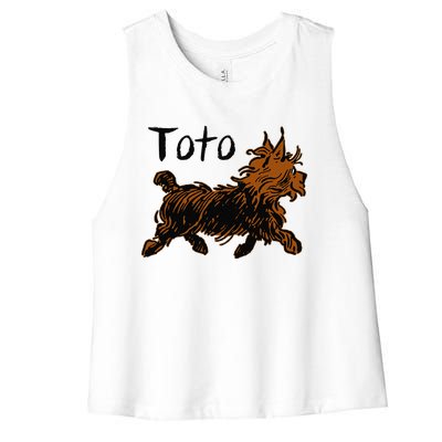 Retro Toto Wizard Of OZ Dog Art DesignFunny Fairytale Women's Racerback Cropped Tank