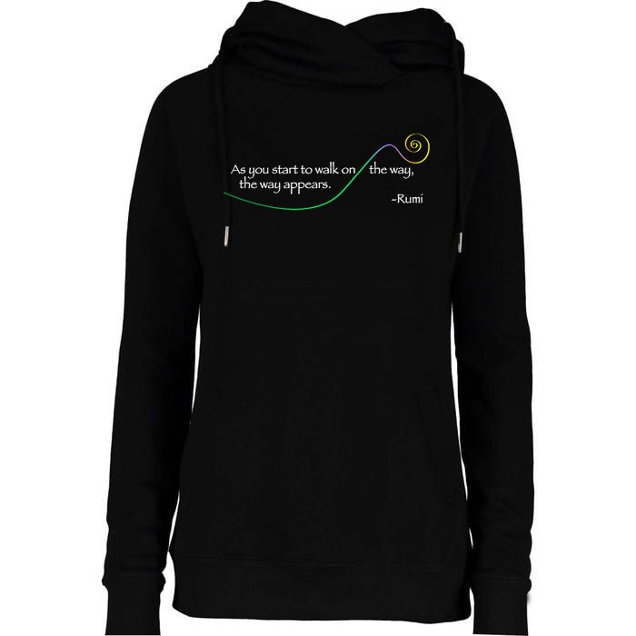 Rumi The Way Appears Poem Quote Womens Funnel Neck Pullover Hood