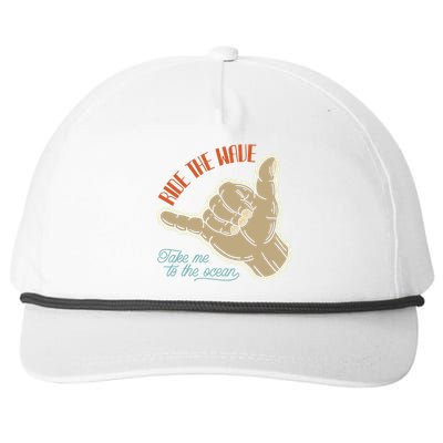 Ride The Wave Take Me To The Ocean Snapback Five-Panel Rope Hat