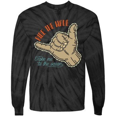 Ride The Wave Take Me To The Ocean Tie-Dye Long Sleeve Shirt