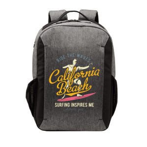 Ride The Waves California Beach Surfing Inspires Me Vector Backpack