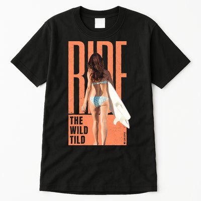 Ride The Wild Woman Surfing Tall T-Shirt
