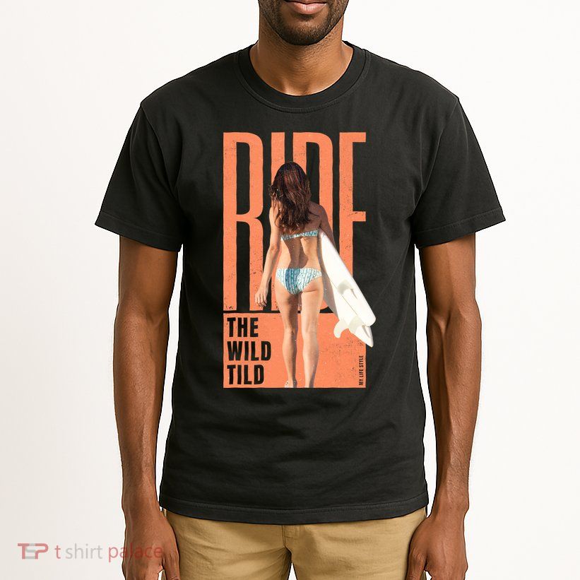 Ride The Wild Woman Surfing Tall T-Shirt