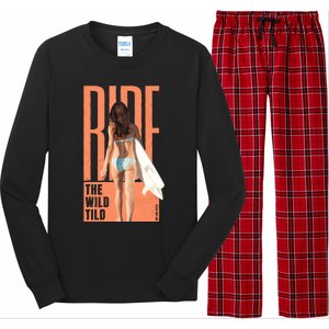 Ride The Wild Woman Surfing Long Sleeve Pajama Set