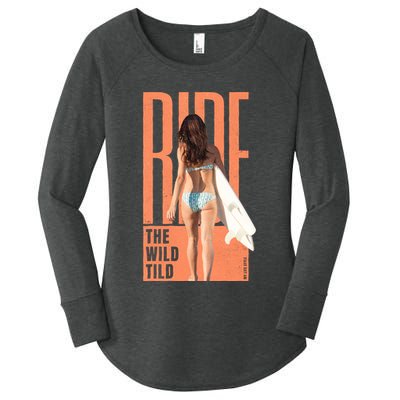 Ride The Wild Woman Surfing Women's Perfect Tri Tunic Long Sleeve Shirt