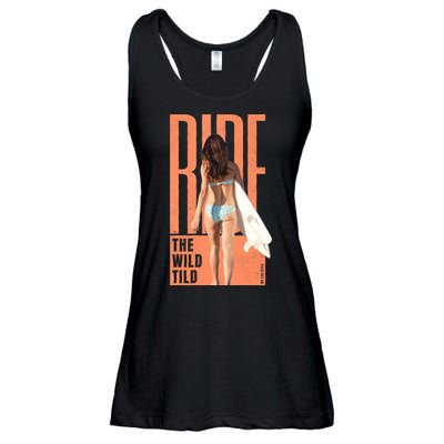 Ride The Wild Woman Surfing Ladies Essential Flowy Tank