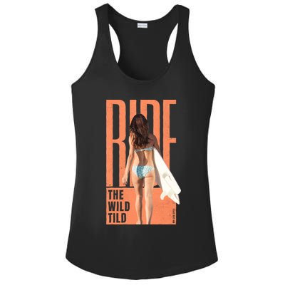 Ride The Wild Woman Surfing Ladies PosiCharge Competitor Racerback Tank