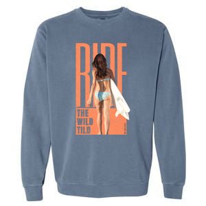 Ride The Wild Woman Surfing Garment-Dyed Sweatshirt