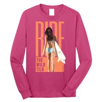 Ride The Wild Woman Surfing Long Sleeve Shirt